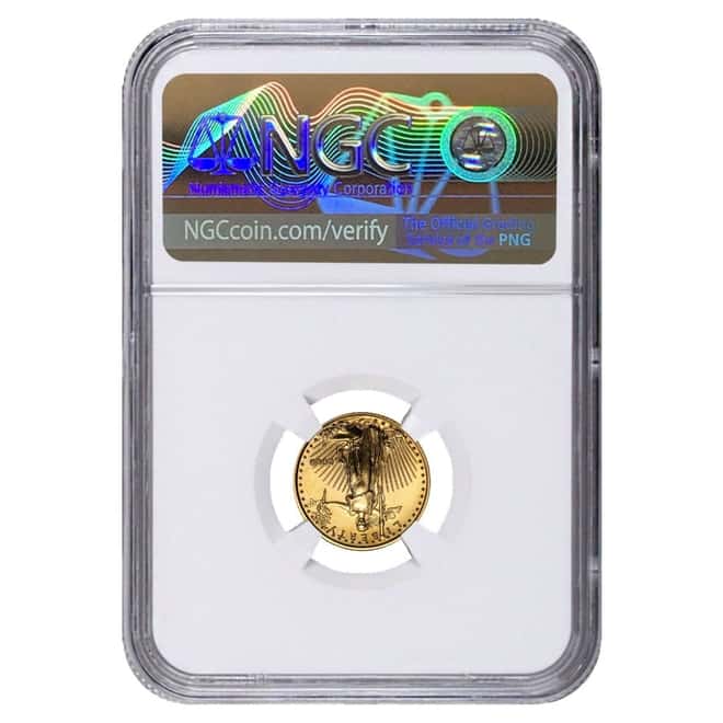 2000 1/10 oz $5 Gold American Eagle NGC MS 69 Mint Error (Rev Struck Thru)