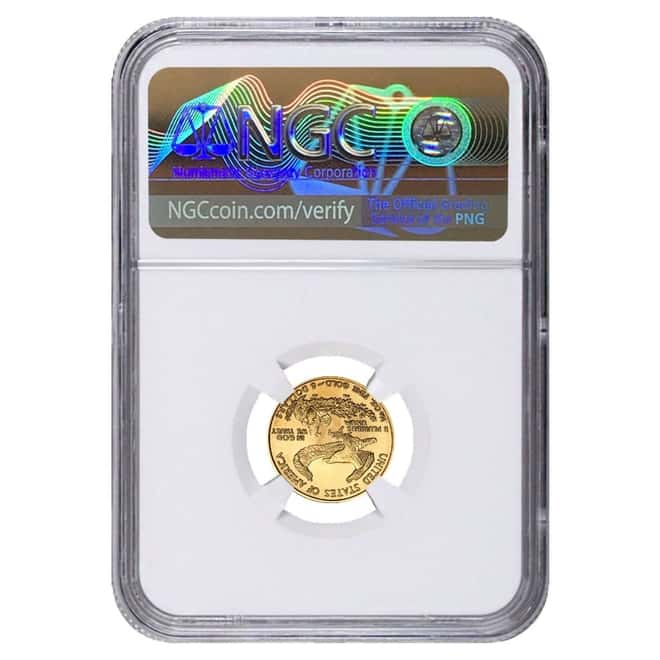 2006 1/10 oz $5 Gold American Eagle NGC MS 69 Mint Error (Obv Struck Thru)