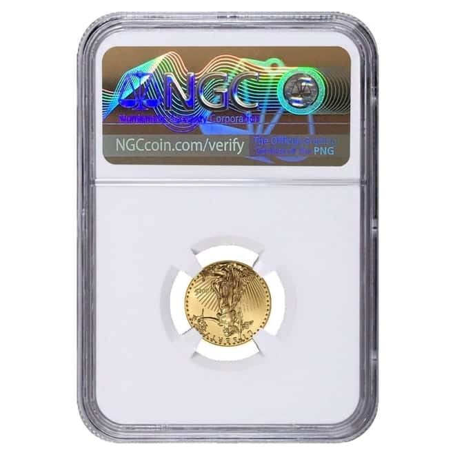 2018 1/10 oz $5 Gold American Eagle NGC MS 69 Mint Error (Rev Struck Thru)