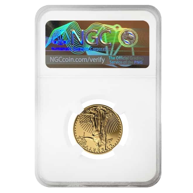 2018 W 1/4 oz $10 Gold Proof American Eagle NGC PF 69 UCAM Mint Error (Rev Struck Thru)