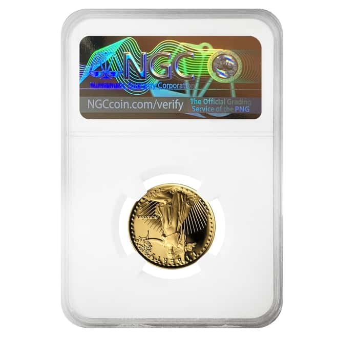 1989 P 1/4 oz $10 Proof Gold American Eagle NGC PF 69 UCAM Mint Error (Rev Struck Thru)