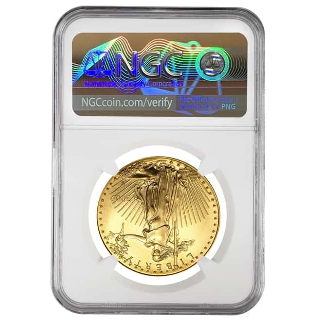 2005 1 oz $50 Gold American Eagle NGC MS 69 Mint Error (Rev Struck Thru) 