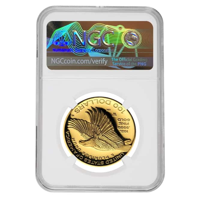 2017 W 1 oz $100 Gold American Liberty High Relief NGC PF 63 Mint Error (Obv Struck Thru) 