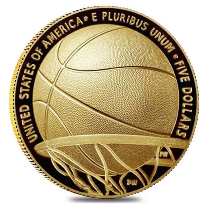 2020 W $5 Gold Basketball Hall of Fame Proof Coin (w/Box & COA)