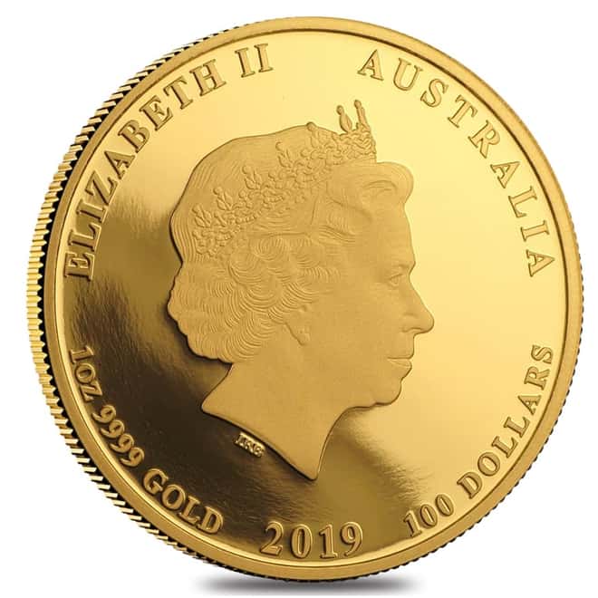 2019 1 oz Proof Colored Gold Lunar Year of The Pig Australia Perth Mint (w/Box & COA)