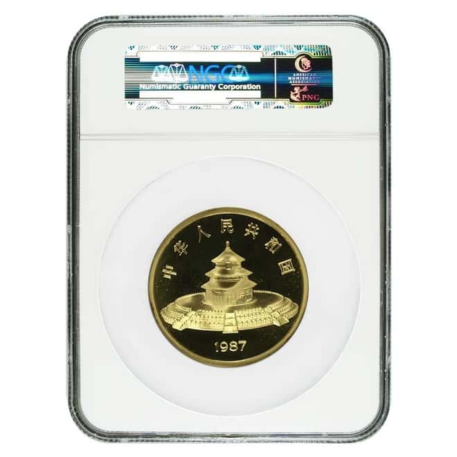 1987 5 oz Chinese Proof Gold Panda 500 Yuan .999 Fine NGC PF 68 UCAM