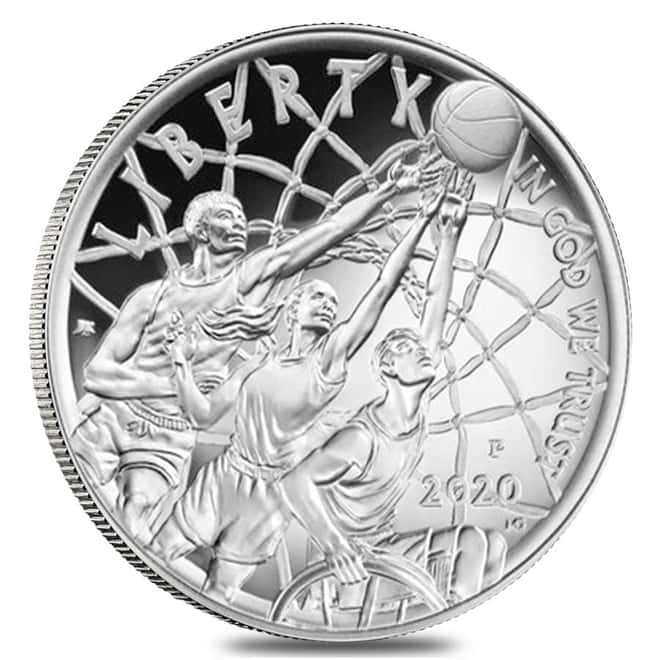 2020 P Basketball Hall of Fame Proof Silver Dollar (w/Box & COA)
