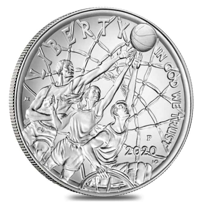 2020 P Basketball Hall of Fame Silver Dollar BU (w/Box & COA)