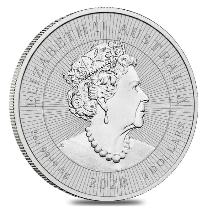 2020 2 oz Silver Australian Piedfort Kookaburra Perth Mint .9999 Fine BU Next Generation Series