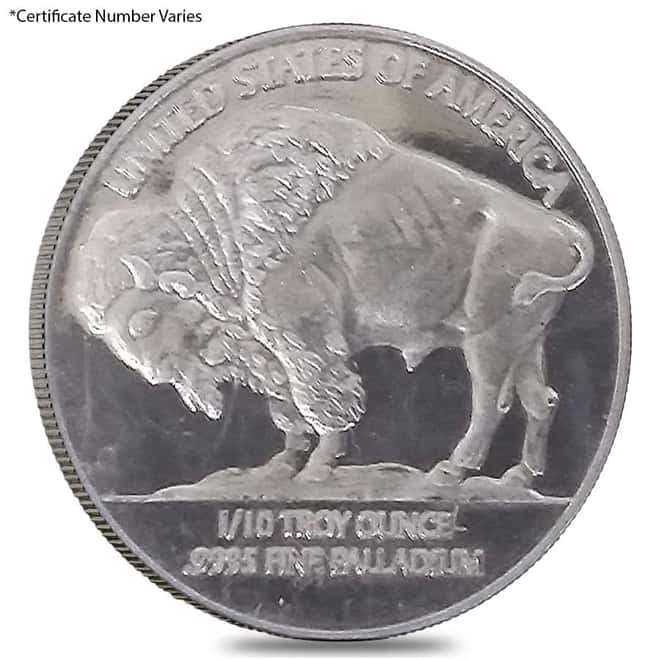 10 x 1/10 oz Johnson Matthey Lewis & Clark .9995 Fine Palladium Round (In Assay)