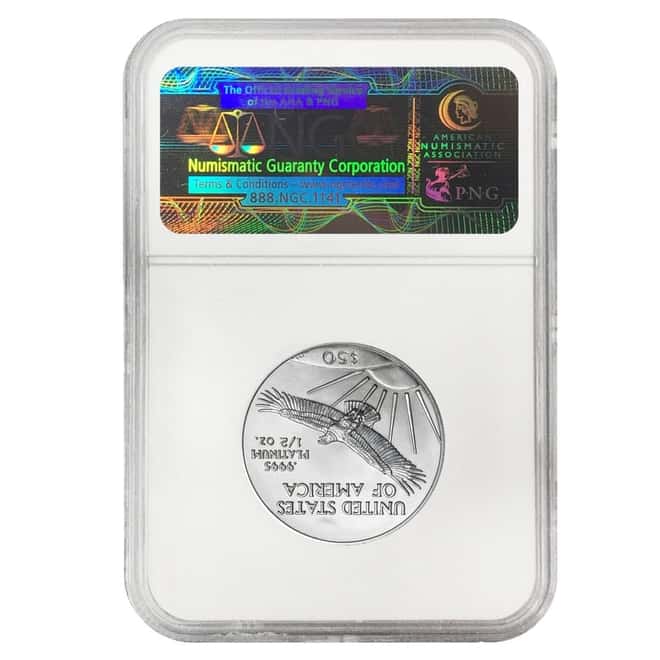 2008 1/2 oz $50 Platinum American Eagle NGC MS 70