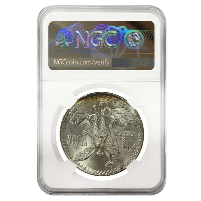 1982 1 oz Silver Mexican Libertad NGC MS 63*