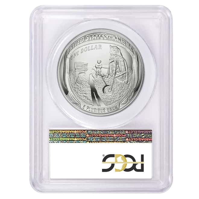 2019 P Apollo 11 50th Anniversary Silver Dollar Comm. PCGS MS 70 First Strike