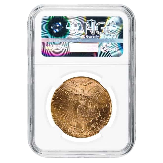 1910 S $20 Gold Saint Gaudens Double Eagle Coin NGC MS 62