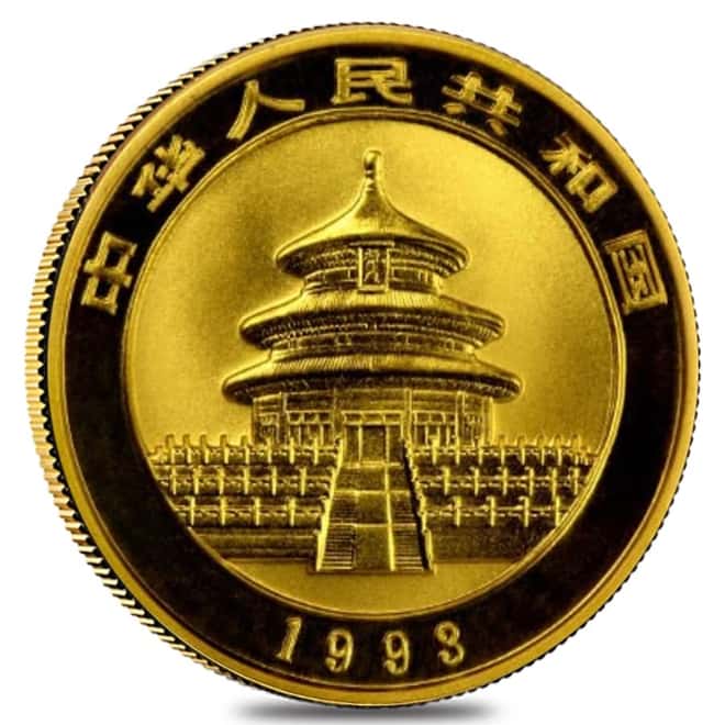 1993 1/4 oz Chinese Gold Panda 25 Yuan Small Date BU (Sealed)