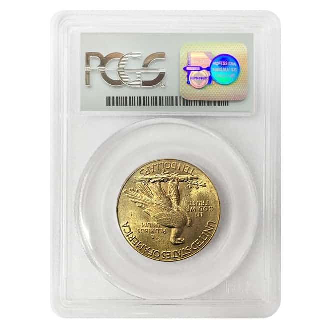 1912 $10 Indian Head Gold Eagle Coin PCGS MS 63