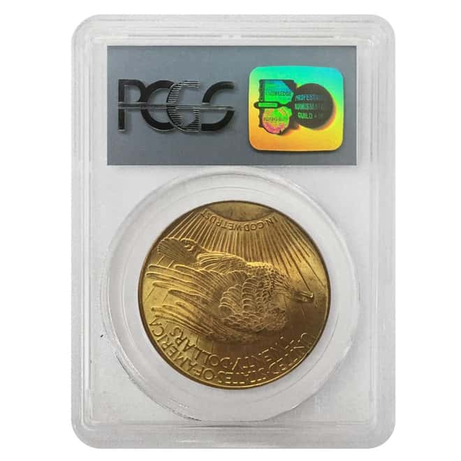 1924 $20 Gold Saint Gaudens Double Eagle Coin PCGS MS 66