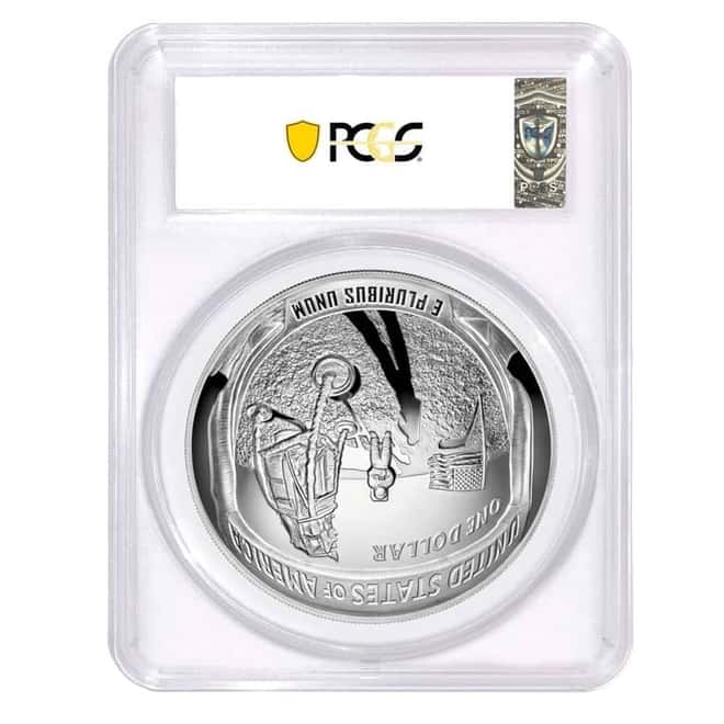 2019 P 5 oz Apollo 11 50th Anniversary Proof Silver Dollar Comm. PCGS PF 70 FDOI