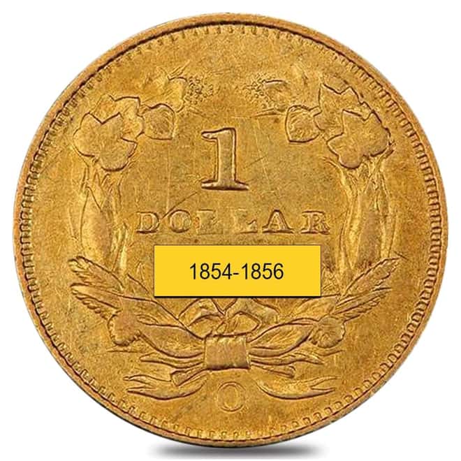 $1 Gold Indian Princess Head Type 2 - Extra Fine XF (Random Year, 1854-1856)