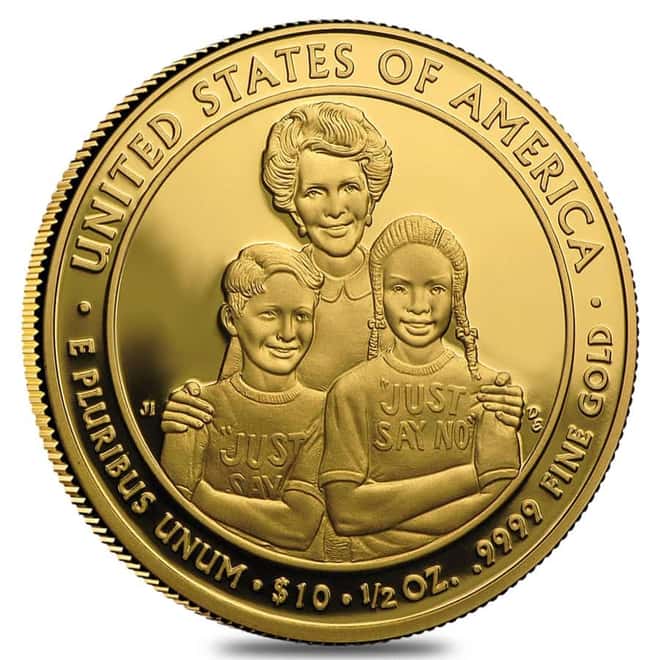 2016 W 1/2 oz $10 First Spouse - Nancy Reagan Gold Proof Coin (w/Box & COA)