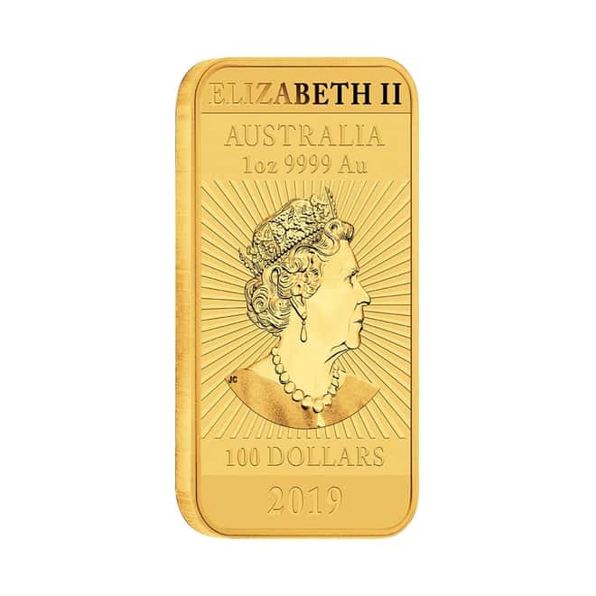 2019 1 oz Gold Australian Dragon Coin Bar $100 BU