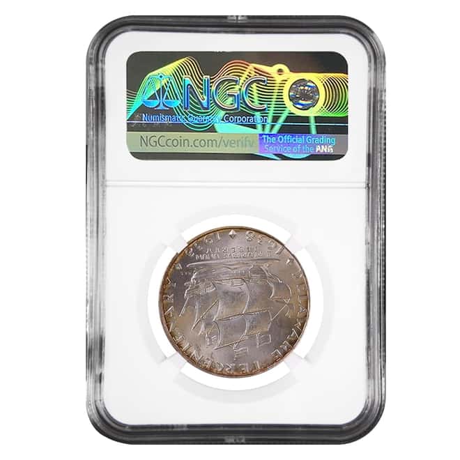 1936 Delaware Half Dollar 90% Silver Commem NGC MS 64