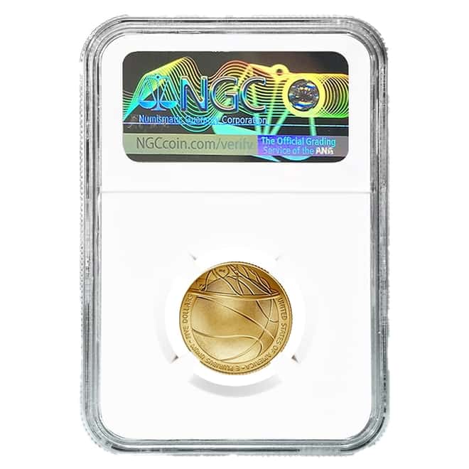 2020 W $5 Gold Basketball Hall of Fame Coin NGC MS 70 ER