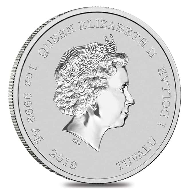 2019 1 oz Tuvalu Homer Simpson Silver Coin .9999 Fine Silver BU In Cap