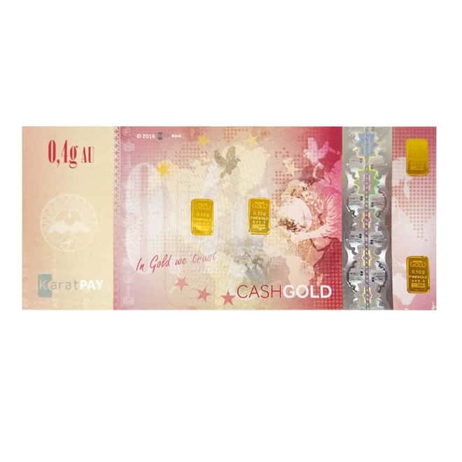 4 x 0.1 gram KaratPay Gold Bar .9999 Fine