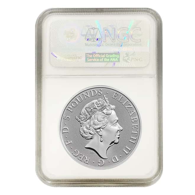 2019 Great Britain 2 oz Silver Queen's Beasts (Yale) Coin NGC MS 69 FDOI