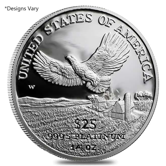 1/4 oz Proof Platinum American Eagle (Abrasions, Random Year) 