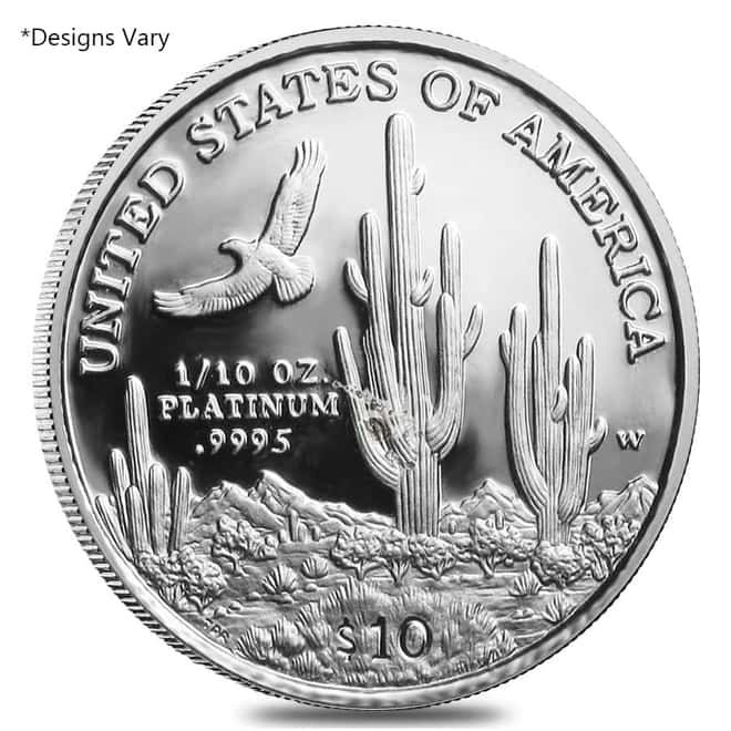1/10 oz Proof Platinum American Eagle (Abrasions, Random Year)