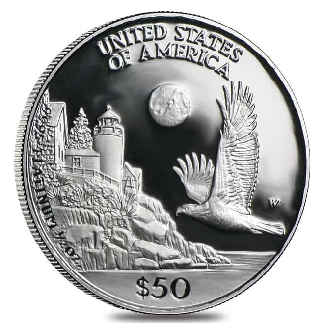 1998 W 1/2 oz $50 Proof Platinum American Eagle Coin (w/Box & COA)