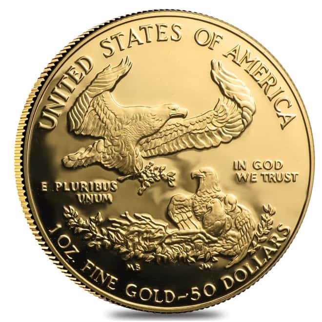 1991 W 1 oz $50 Proof Gold American Eagle (w/Box & COA)