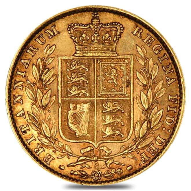 1871-1887 S Australia Gold Sovereign Victoria Young Head Shield (Avg Circ)