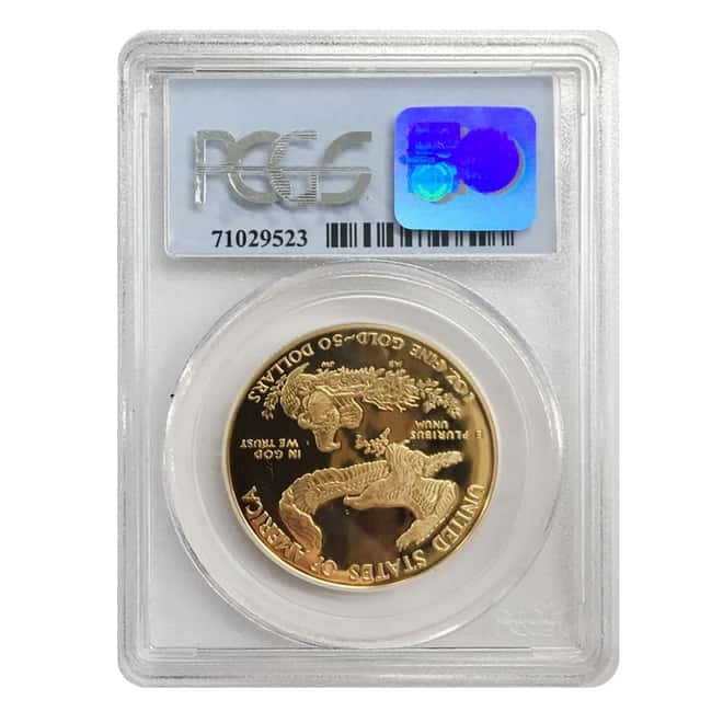 1986 W 1 oz $50 Proof Gold American Eagle PCGS PF 69 DCAM (Gerald R. Ford Sign Label) 