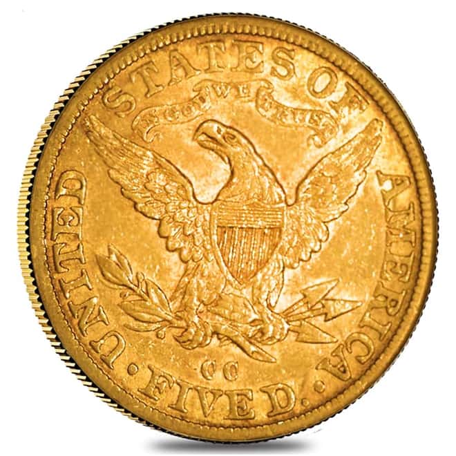1892 CC $5 Gold Half Eagle Liberty Head Ex Jewelry
