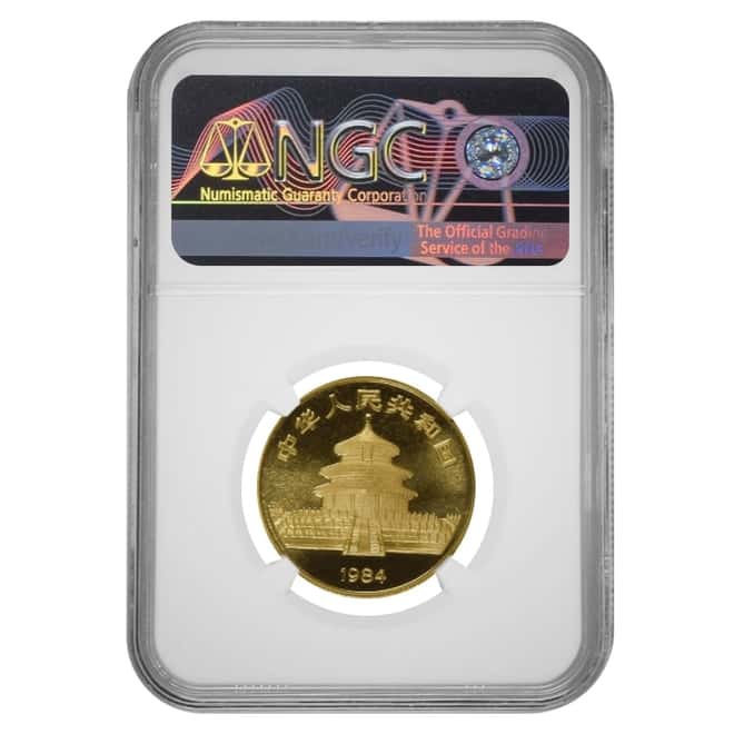 1984 1/2 oz Chinese Gold Panda 50 Yuan NGC MS 69