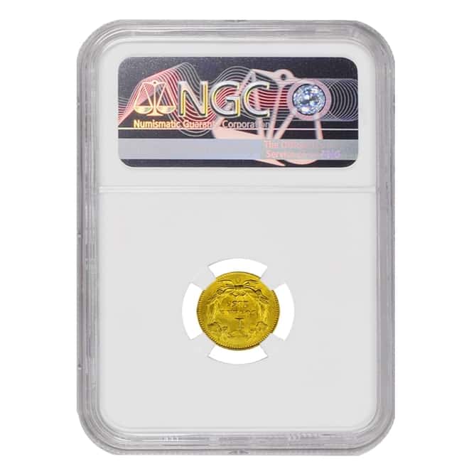 1855 O $1 Gold Indian Princess Head Type 2 NGC AU Details