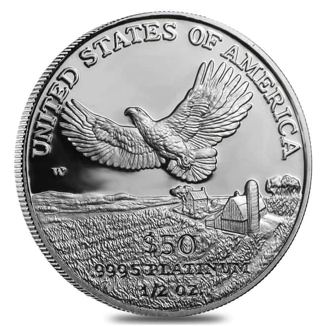 2000 W 1/2 oz $50 Proof Platinum American Eagle Coin (w/Box & COA)