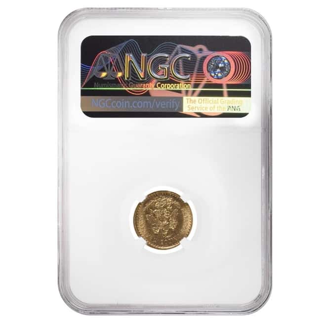 1945 2.5 Pesos Mexican Gold Coin NGC MS 64 Mint Error (Restrike)