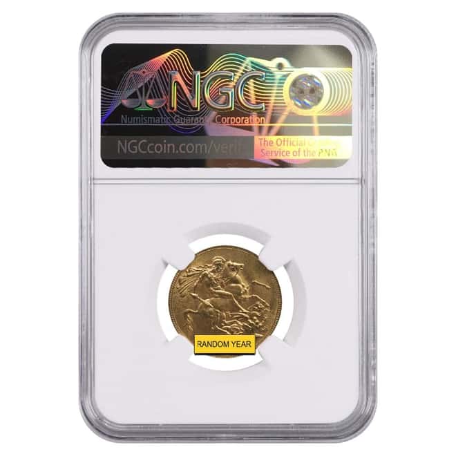 Gold Sovereign Coin NGC/PCGS AU 58 (Random Year)