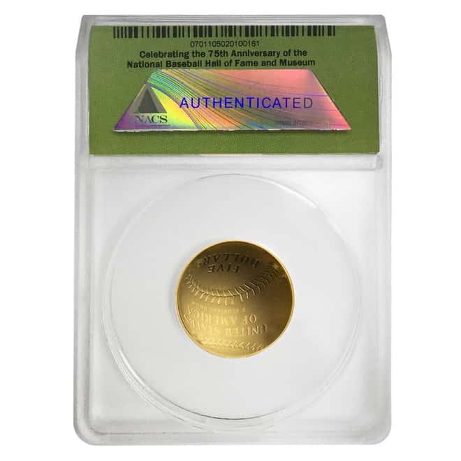 2014 W $5 Gold National Baseball Hall of Fame Proof Coin ANACS PF 70 DCAM FDOI
