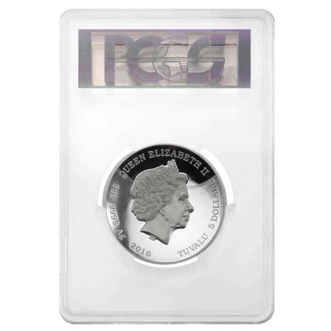 2016 P 5 oz Tuvalu Pearl Harbor High Relief Proof Silver Coin - Perth Mint PCGS PF 69 DCAM (w/COA)
