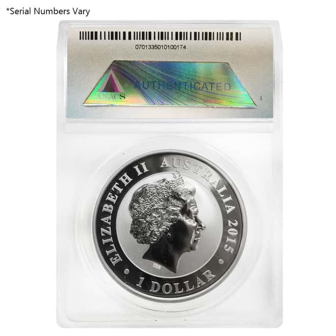 2015 1 oz Silver Australian Kookaburra ANACS MS 70 DCAM First Release