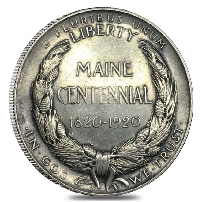 1920 Maine Centennial Half Dollar 90% Silver Commem Avg Circ
