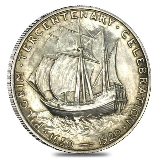 1920 Pilgrim Half Dollar 90% Silver Commem AU