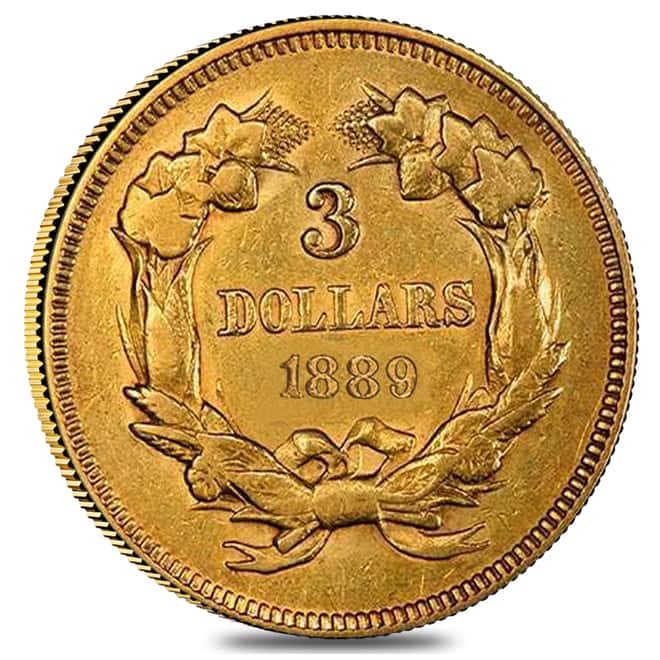 1889 $3 Gold Indian Princess Head NGC UNC Details