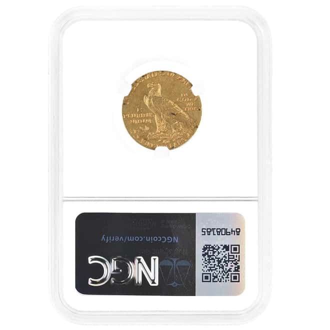 1911-S $5 Indian Head Half Eagle Gold Coin NGC AU 58