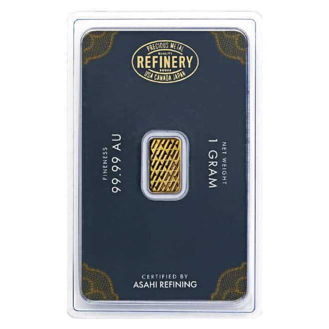 1 Gram Asahi Gold Bar .9999 Fine (in Assay)